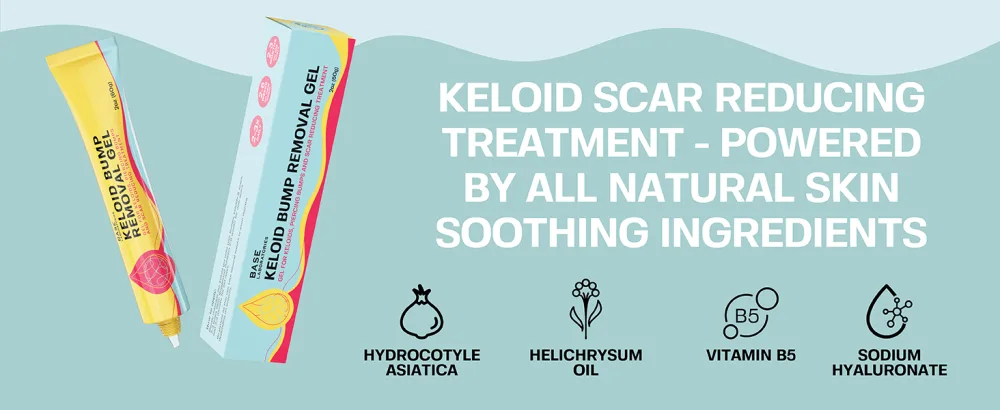BASE LABORATORIES Piercing Keloid Bumps Shrinking Duo | Piercing Bump Treatment (.5oz) + Keloid Bump Removal Gel (2oz) | Keloid Scar Removal for all Scars Keloids & Piercing Bumps - keloid bump removal