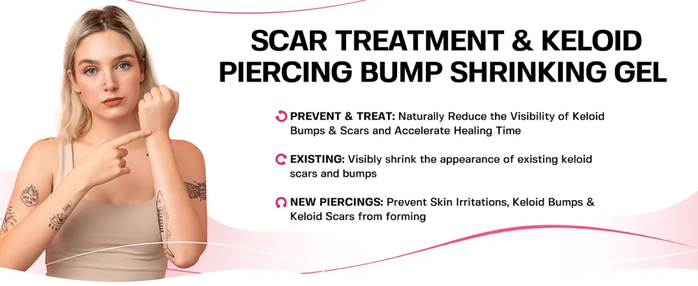 BASE LABORATORIES Piercing Keloid Bumps Shrinking Duo | Piercing Bump Treatment (.5oz) + Keloid Bump Removal Gel (2oz) | Keloid Scar Removal for all Scars Keloids & Piercing Bumps - keloid bump removal