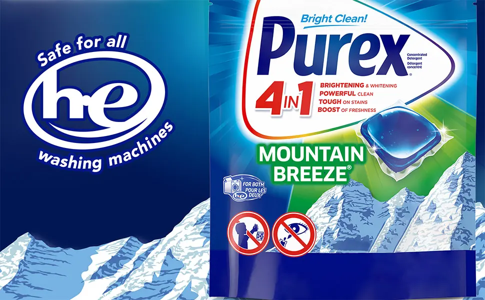 Purex 4-in-1 Laundry Detergent Pacs, Mountain Breeze, 70 Count 70 Count (Pack of 1) - Purex Mountain Breeze Laundry Detergent Pacs