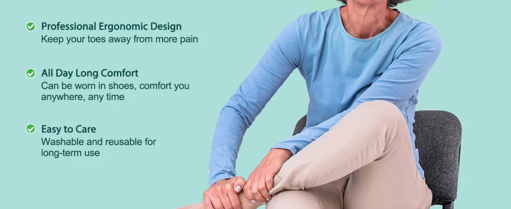 Welnove Toe Separator for Overlapping Toes - Toe Spacers for Bunions - Toe Corrector for Hammer Toes Realign Crooked Toes - Preventing Rubbing Relieve Pressure - Medium Size - spacer