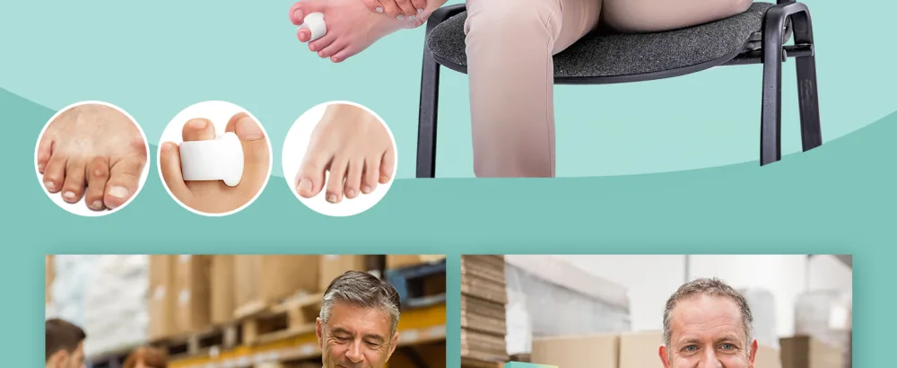 Welnove Toe Separator for Overlapping Toes - Toe Spacers for Bunions - Toe Corrector for Hammer Toes Realign Crooked Toes - Preventing Rubbing Relieve Pressure - Medium Size - straighteners