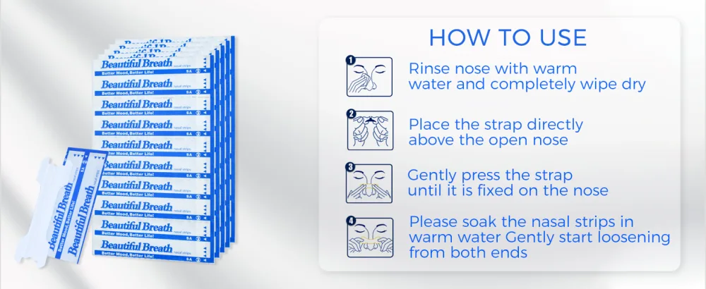Upgraded Version - Invisible and Transparent Nasal Strips (66mm*19mm) (100) - Nasal Strips