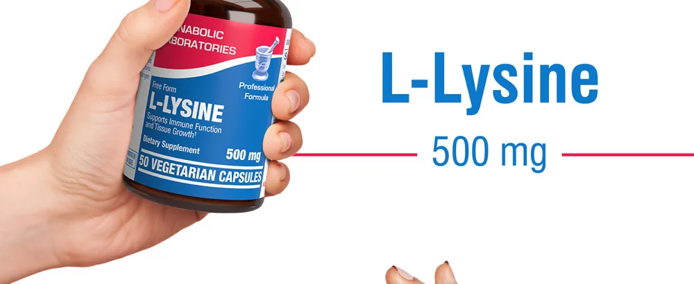 Anabolic Laboratories L-Lysine 500mg Capsules - 50 Vegetarian Supplements for Immune and Skin Health and Tissue Growth - product information 2
