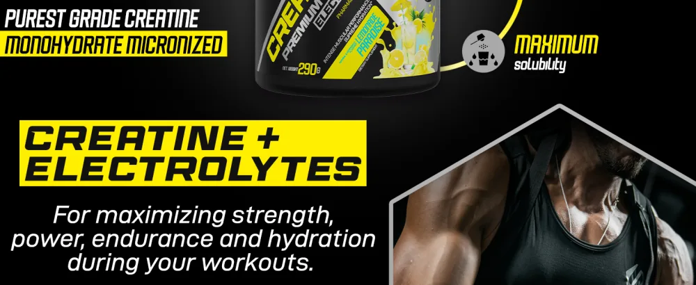 Forzagen CREA-Lade 35 Servings Premium Creatine Monohydrate with Electrolytes Flavored Lemonade Paradise - creatine aminos