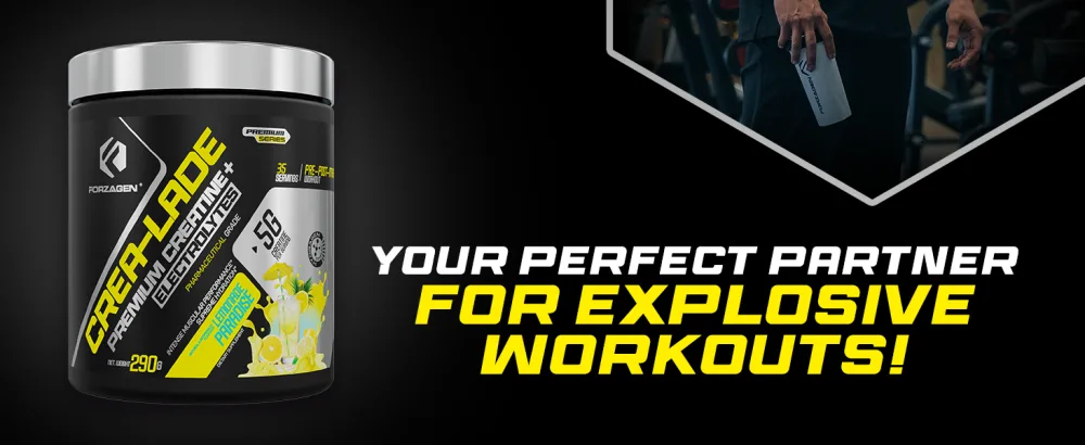 Forzagen CREA-Lade 35 Servings Premium Creatine Monohydrate with Electrolytes Flavored Lemonade Paradise - creatine aminos