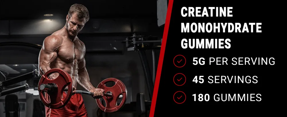Creatine Monohydrate Gummies - 45 Servings - Creatine Monohydrate Gummy 5g for Men Women Creatine Monohydrate for Strength Endurance Muscle Builder with L-Taurine Alpha GPC - Creatine Monohydrate Gummies for men