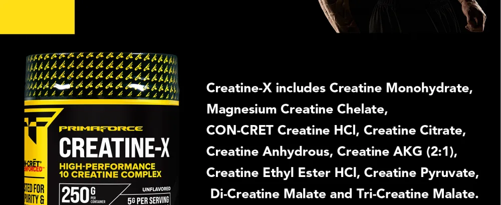 Primaforce Creatine-X 250 Grams - High-Performance 10 Creatine Complex - Unflavored - Creatine-X
