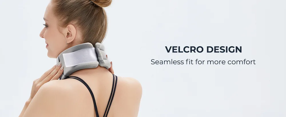Neck Brace -Foam Cervical Collar - Soft Neck Support Relieves Pain & Pressure in Spine - Wraps Aligns Stabilizes Vertebrae - Can Be Used During Sleep (Comfort Gray Medium) - product information 7
