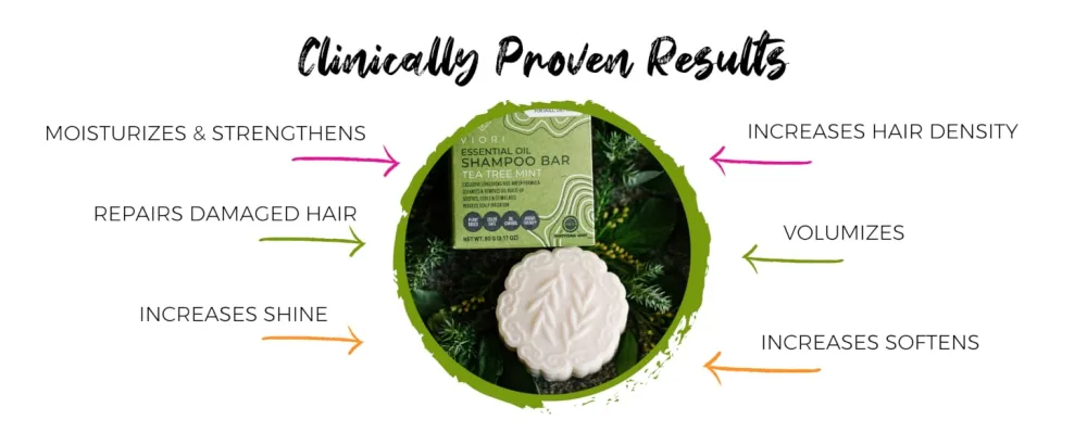 Viori Tea Tree Mint Essential Oil Shampoo Bar Made with Rice Water - Handcrafted All Natural Shampoo Bars - Sulfate Free Shampoo - Clinically Proven Results.MOISTURIZES & STRENGTHENS,REPAIRS DAMAGED HAIR,INCREASES SHINE,VOLUMIZES