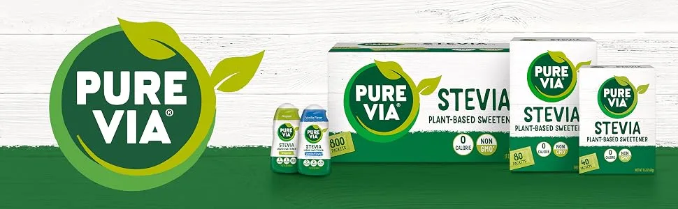 Pure Via Stevia Sweetener 28.2oz (800 packets) 800 Count (Pack of 1) - pure via products