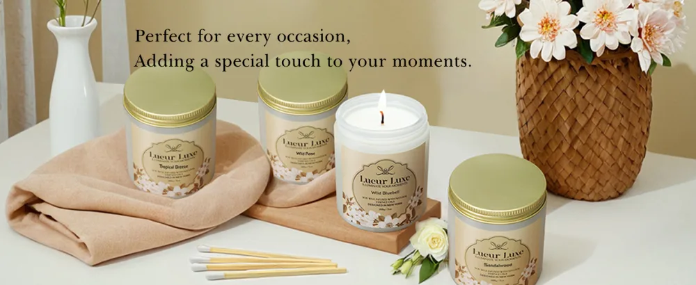 Lavender Eucalyptus Scented Soy Wax Candle - 7oz | Aromatherapy Infused with Natural Essential Oils | Relaxing Home Fragrance - lueur luxe soy wax candles