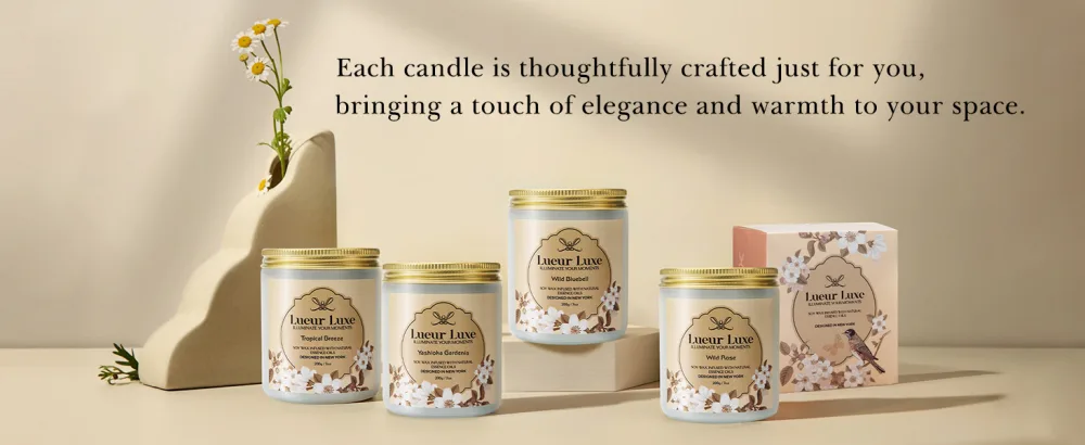 Lavender Eucalyptus Scented Soy Wax Candle - 7oz | Aromatherapy Infused with Natural Essential Oils | Relaxing Home Fragrance - lueur luxe soy wax candles
