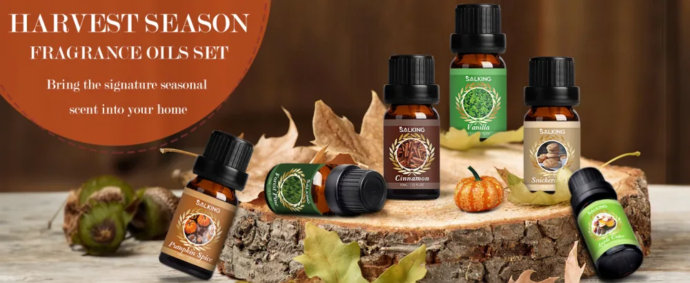 SALKING Autumn Fragrance Oils Premium Fall Essential Oils for Diffuser Scented Oils Gift Set for Soap Candle Making Scents - Cinnamon Pumpkin Spice Apple Cider Vanilla Forest Pine Snickerdoodle - product information 1