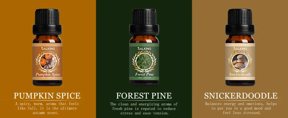 SALKING Autumn Fragrance Oils Premium Fall Essential Oils for Diffuser Scented Oils Gift Set for Soap Candle Making Scents - Cinnamon Pumpkin Spice Apple Cider Vanilla Forest Pine Snickerdoodle - product information 2