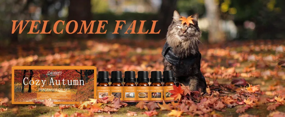 SALUBRITO Fall Fragrance Oils Set Autumn Essential Oil for Diffuser Candle Making Aromatherapy Oils Gift - Cinnamon Pumpkin Spice Vanilla Snickerdoodle Spiced Cider Nutmeg 6x10ml - product information 5