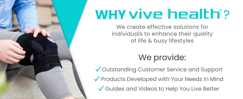 Vive Hinged Knee Brace - Relieves ACL MCL Meniscus Tear - Lightweight Comfortable Breathable Open Patella Wrap with Side Stabilizers - for Women & Men - Adjustable Strap for Tendonitis Small - Why Vive Health?
