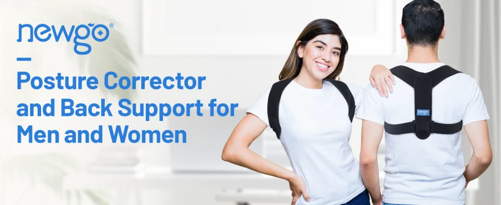 NEWGO Posture Corrector Back Brace for Women Men Adjustable Straightener Posture Corrector for Mid Upper Spine Support and Pain Relief - Breathable Brace - back brace