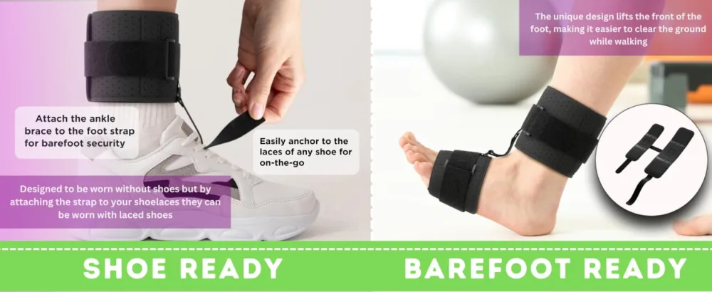MARS WELLNESS Drop Foot Brace - AFO Splint for Foot Drop Relief and Support - Adjustable Comfortable Foot Drop Brace Ankle Foot Orthosis - Small/Medium Small / Medium - foot drop brace