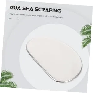 1 PC Scraping Board Massage Tool Healthy Scraping Tool Stainless Steel Scraping Tool Massage Board Care Scraping Plate Face Skin Face Scraping Tool Silver 6.2X4X0.5CM - product information 3