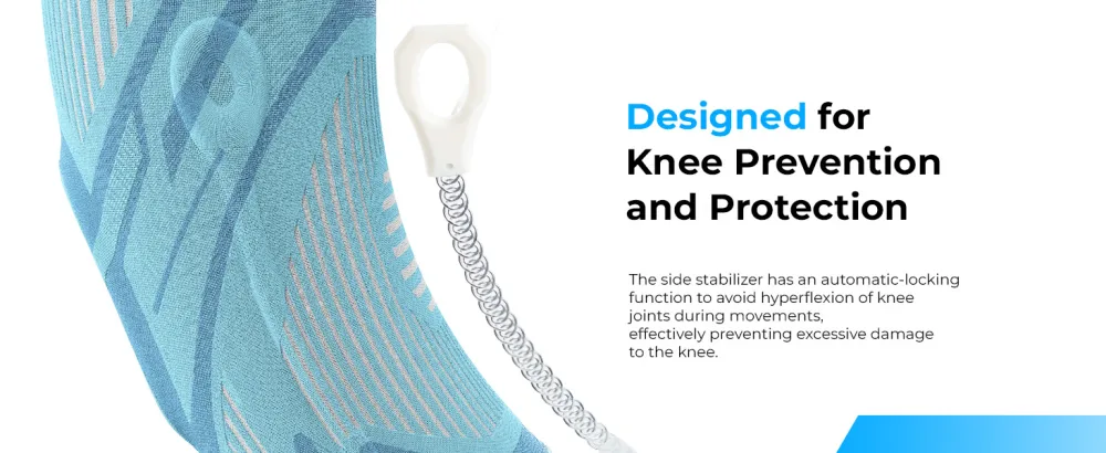 Welnove Knee Brace Sleeves - Compression Knee Support with Side Stabilizers & Patella Gel Pad for Workout Joint Pain Runner Climbing - (Blue L) Blue Large - Knee Brace