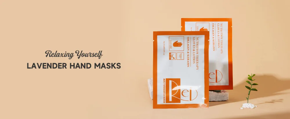 RED NAIL DESIGN Hand Masks Moisturizing Gloves with Collagen & Keratin for Nail Spa Salon (3 Pairs ) - hand masks