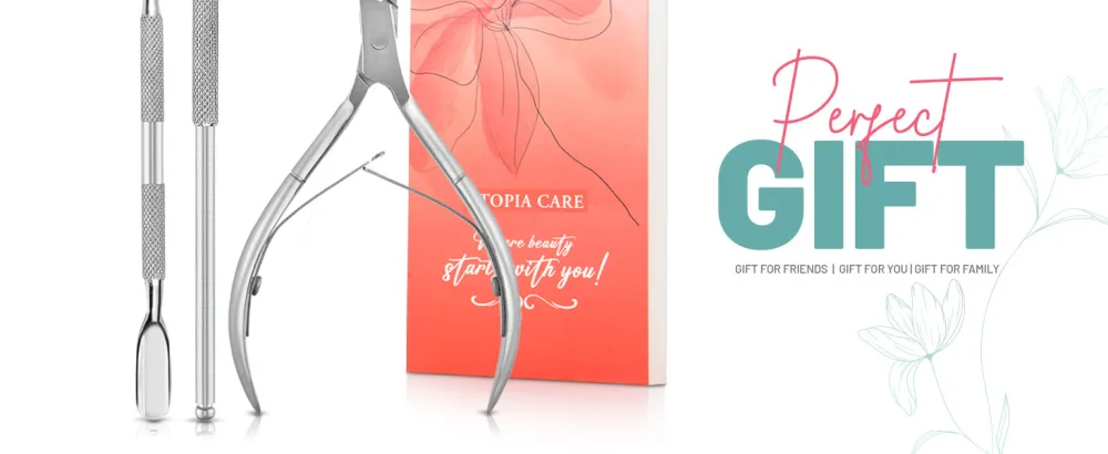 Utopia Care Cuticle Trimmer with Cuticle Pusher Nail Cuticle Trimmer Set Manicure Kit Pedicure Kit Sharp Cuticle Nippers Professional Cuticle Pusher Tool Cuticle Remover Tool Kit (Silver) 1 Silver - cuticle nipper