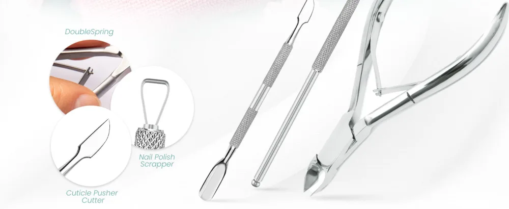 Utopia Care Cuticle Trimmer with Cuticle Pusher Nail Cuticle Trimmer Set Manicure Kit Pedicure Kit Sharp Cuticle Nippers Professional Cuticle Pusher Tool Cuticle Remover Tool Kit (Silver) 1 Silver - nipper kit