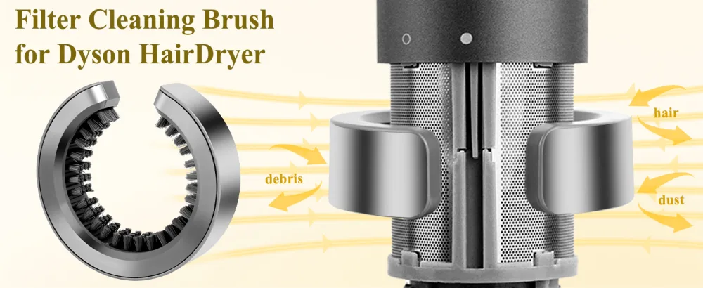 Filter Cleaning Brush for Dyson Supersonic Hair Dryer Attachment - dyson filter cleaning brush