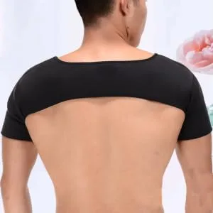 Shoulder Belt shoulder brace for men breathable shoulder strap double shoulder protector Black S - product information 3