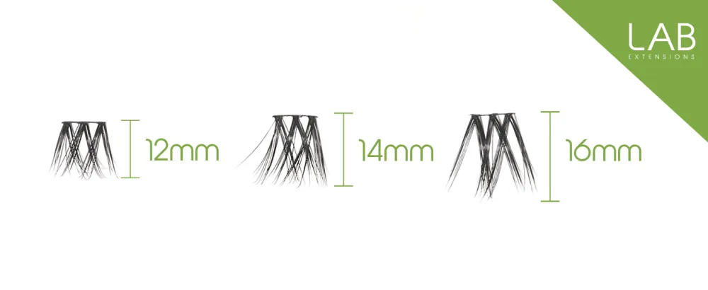 LAB Extensions DIY False Eyelashes - Sleek Style Cluster Lashes in 3 Lengths for Salon-Quality Finished Look Invisible Band Soft & Sleek Easy to Customize Reusable Cruelty Free - 1212