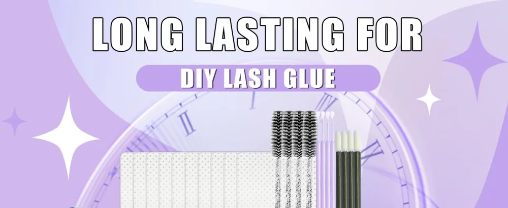 Sensitive Lash Extension Glue Kit-Strong Hold Cluster Lash Glue | 3-4 Weeks Long Lasting | Waterproof & No Irritation | 2-3 Sec Drying time | Black Eyelash Glue for Beginner DIY or Professional (5ml) - eyelash extension kit glue