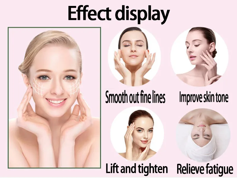 Female Facial gua Sha Jade Roller Tool Set Rose Quartz Crystal face Roller Massager Jade White Jade Massage The face Eyes (C-Pink) - Effect display