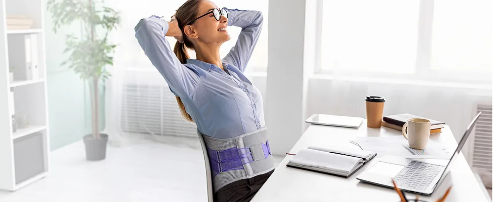 FREETOO Back Brace for Lower Back Pain Women with Bionic Support System Adjustable Knitted Lumbar Support Belt Breathable Mesh Design with Lumbar Pad for Herniated Disc Sciatica Scoliosis - Size Medium (Waist: 31.5" - 39.4") Maximum Level Lumbar Support M - lower back brace