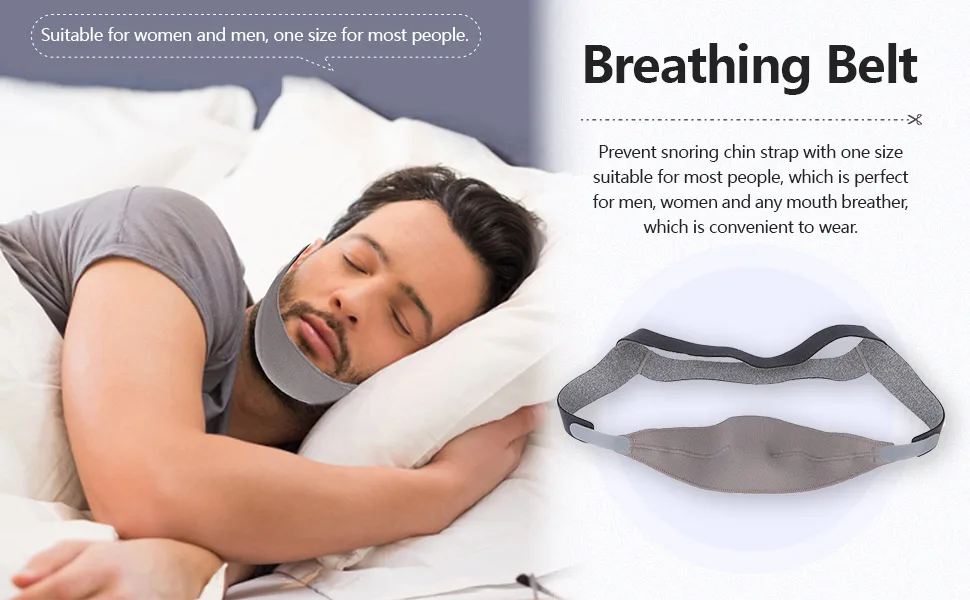 Anti Snoring Chin Strap Chin Strap for CPAP Users Adjustable and Breathable Chin Strap Effective Reduce Snoring for Men and Women - breathing belt