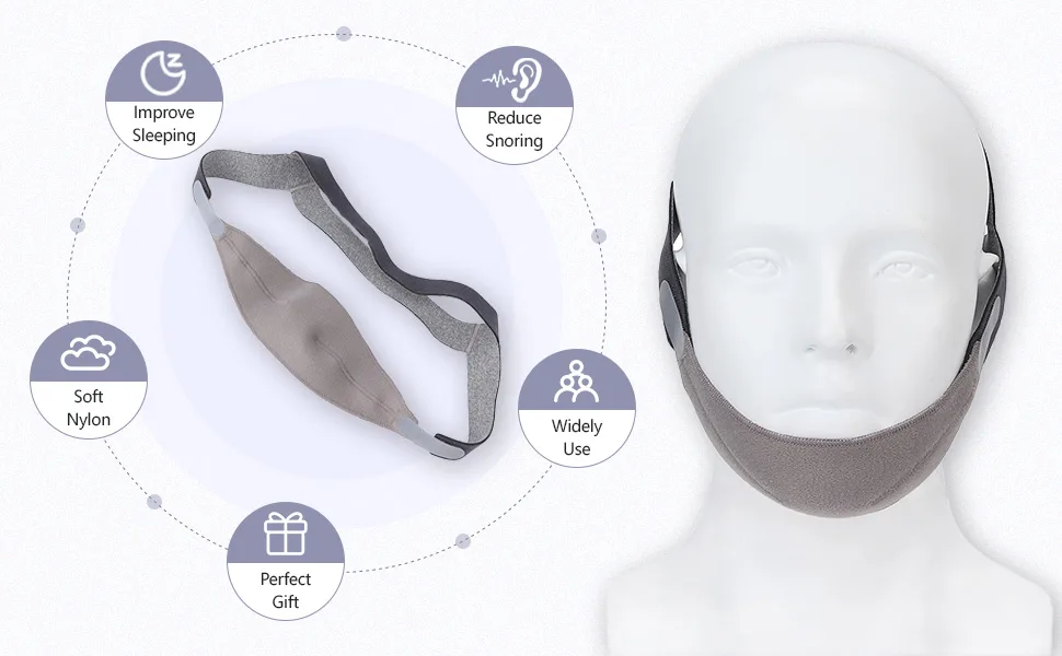 Anti Snoring Chin Strap Chin Strap for CPAP Users Adjustable and Breathable Chin Strap Effective Reduce Snoring for Men and Women - breathing belt