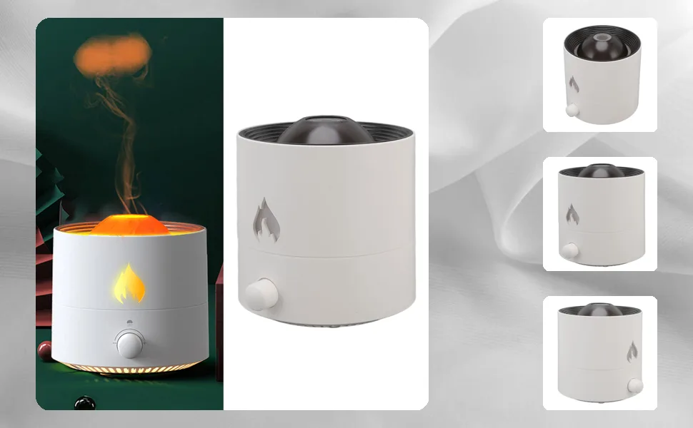Essential Oil Diffuser Smoke 180ml Large Calibre Easy to Mist Humidifier for Bedroom(White) - Essential Oil Diffuser, Smoke Ring 180ml Large Calibre Easy to Mist Humidifier for Bedroom