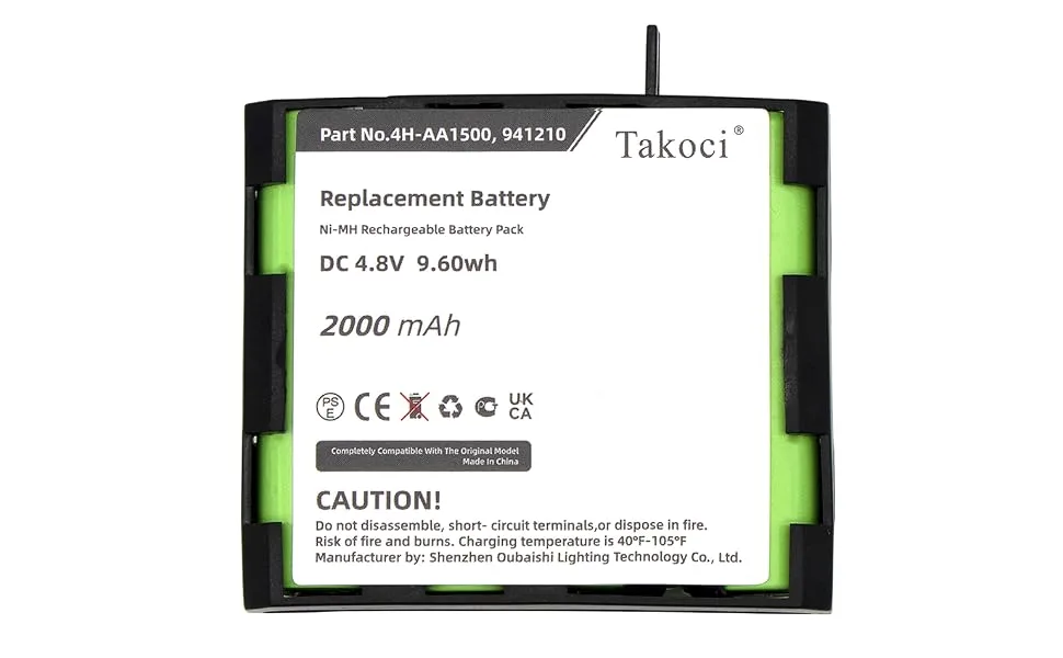 Replacement Battery for Compex 4H-AA1500 Compatible with Sport Elite Elite 2.0 Performance Performance 2.0 and Edge Edge 2.0 Compex Ni-MH 4H-AA1500 Battery 4.8V 2000mAh - Compex standard 4-cell battery