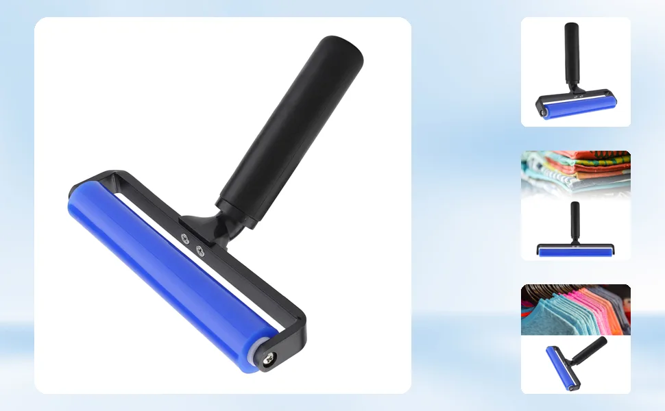 Lint Roller Reusable Lint Roller Silicone Lint Roller for Clothes Lint Rollers for Pet Hair Extra Sticky Screen Film Roller for Household (6 inches) 6in - 3117210240014-1