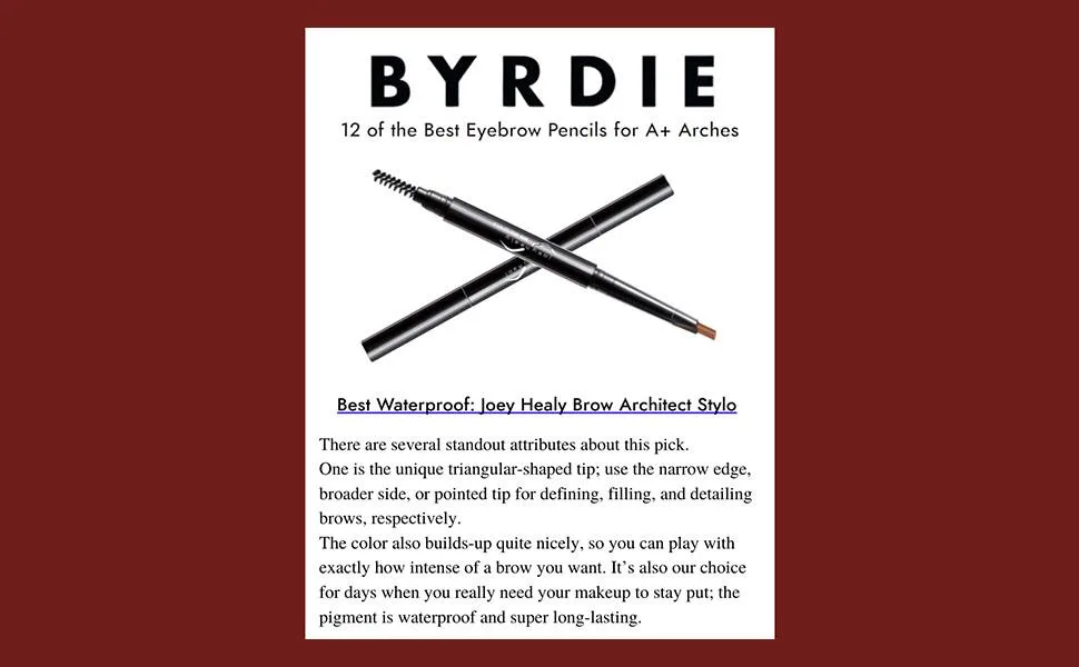 Joey Healy Brow Architect Stylo Precision Waterproof Eyebrow Pencil and Long-Lasting Eyebrow Enhancer Wicker (Light Blonde to Soft Brunette) - brow pencil, eyebrow pencil, brow crayon, brow liner, brow wiz, brow flick, brow filler, brow makeup
