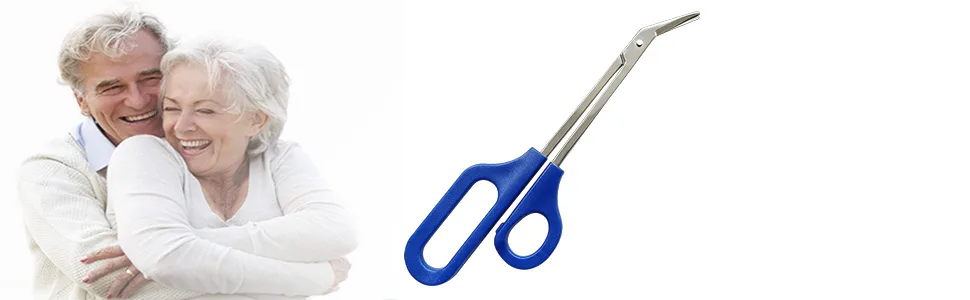 8 Inch Long Handle Toenail Scissors for Thick Nails & Easy Reach Long Handled Toe Nail Clippers for Seniors Women Men - long toenail clippers