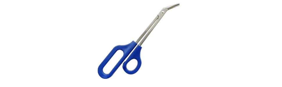 Long Handled Toenail Scissors & Easy Reach Long Handle Clippers for Thick Toe Nail with Glass Nail File Blue - long toe nail clipper