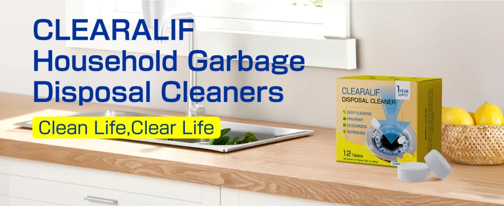 CLEARALIF Household Garbage Disposal Cleaners 12 Tablets Fresh Lemon Scent Compatible With All Disposals - Garbage Disposal Cleaners