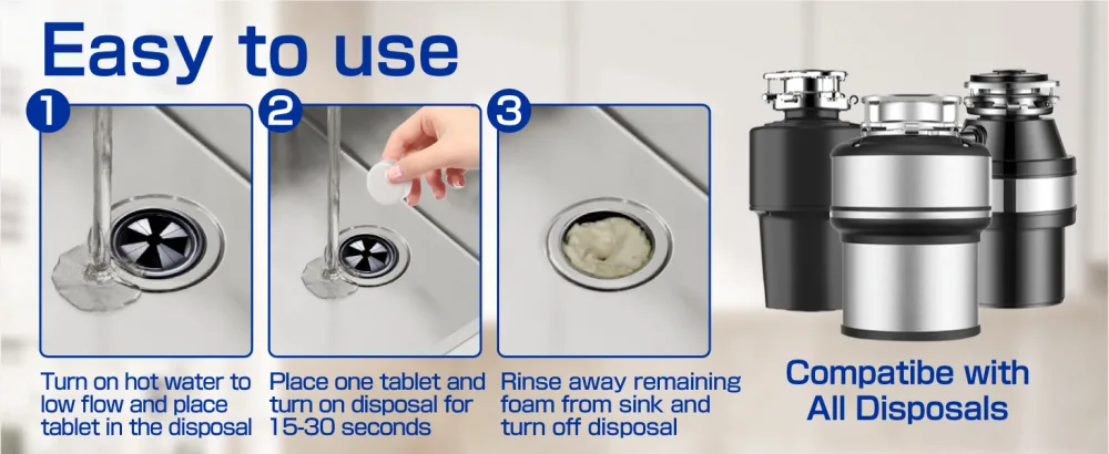 CLEARALIF Household Garbage Disposal Cleaners 12 Tablets Fresh Lemon Scent Compatible With All Disposals - Garbage Disposal Cleaners