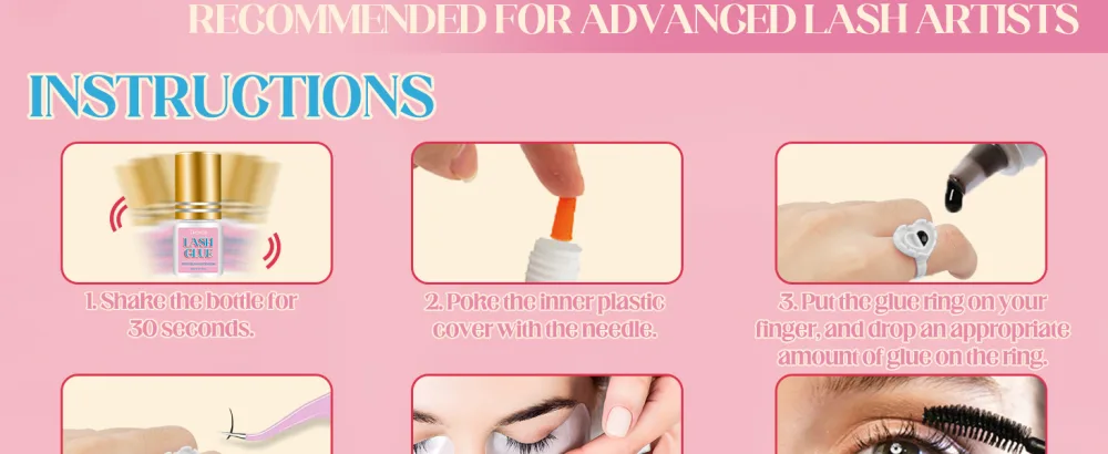 Lash Extension Glue Professional Lash Glue Extra Strong Fast Drying 8 Weeks Retention Black Adhesive for Semi Permanent Extensions Professional Use 5ml - professional lash glue