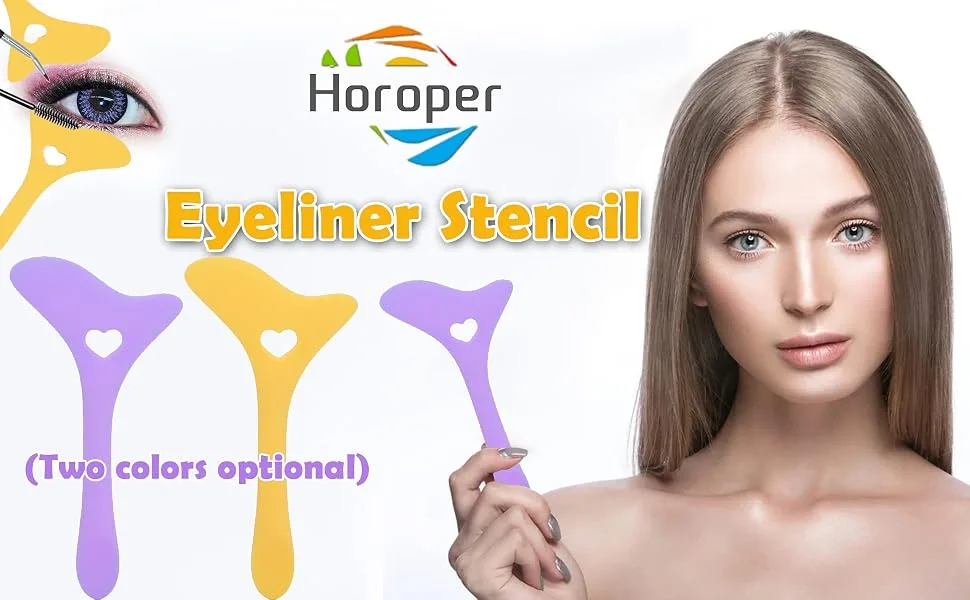 Stencil Silicone Mascara Lipstick Drawing Aid Makeup Applicator Tool Stencils Quick Eye Makeup Tool for Eyes Makeup() Purple - product information 1
