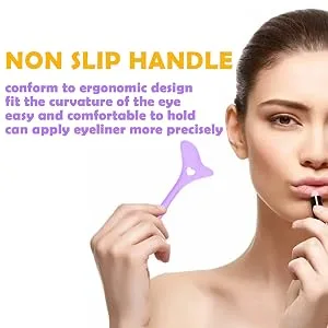 Stencil Silicone Mascara Lipstick Drawing Aid Makeup Applicator Tool Stencils Quick Eye Makeup Tool for Eyes Makeup() Purple - product information 3