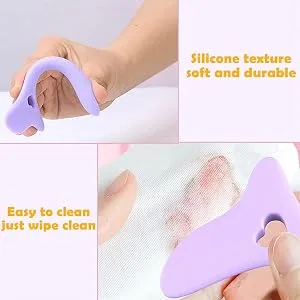Stencil Silicone Mascara Lipstick Drawing Aid Makeup Applicator Tool Stencils Quick Eye Makeup Tool for Eyes Makeup() Purple - product information 4