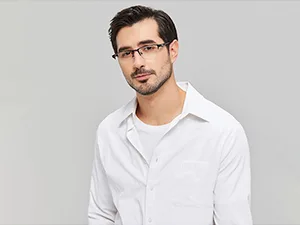 ANRRI Blue Light Blocking Glasses Computer Gaming Professional Powerful Filter Lens Anti Eyestrain Sleeping Glasses Men Women - Semi Rimless glasses for men