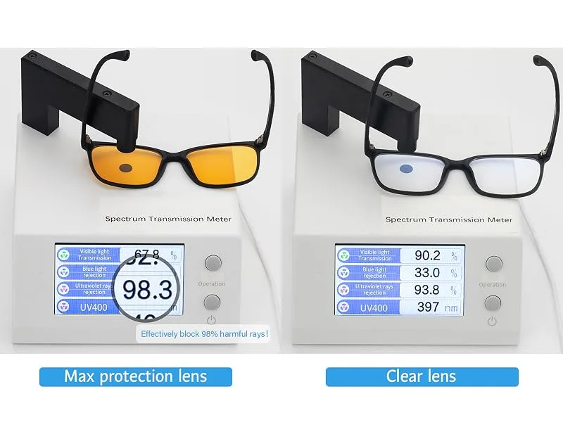 ANRRI Blue Light Blocking Glasses Computer Gaming Professional Powerful Filter Lens Anti Eyestrain Sleeping Glasses Men Women - UV400 protection