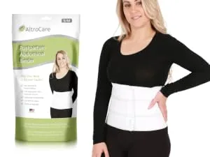 Postpartum C-Section Recovery Kit with postpartum essentials: abdominal belly band disposable underwear and silicone scar sheets. (L/XL) - Postpartum Binder